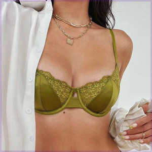 Wholesale Sexy Ultra <b>Thin</b> Satin Lace <b>Bra</b> Brief Sets Woman Underwear Panty and <b>Bra</b> Set - Product Image 1
