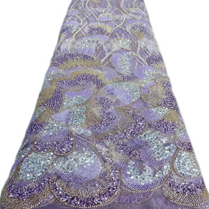 Tessuti in Pizzo con Paillettes e Perline di Alta Qualità Nigeriana, Delicato Pizzo per Abiti <span class=keywords><strong>da</strong></span> <span class=keywords><strong>Sposa</strong></span> e <span class=keywords><strong>da</strong></span> Cerimonia - Product Image 2
