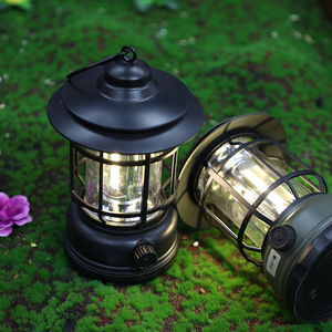 Vintage Rechargeable LED Rétro Camping Lanterne En Plein Air Randonnée Lumière Réglable Luminosité Portable Voyage Lampe - Product Image 3