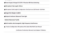 Microphone professionnel filaire XLR col de cygne Haitian HT-808, alimentation fantôme 48V, super cardioïde directionnel, pour diffusion, conférence et bureau