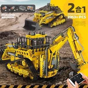 Schimmel Koning 17023 Moc High-Tech App Rc Truck Speelgoed De Aangedreven Pneumatische Bulldozer Auto Bouwstenen Bricks Diy speelgoed Geschenken