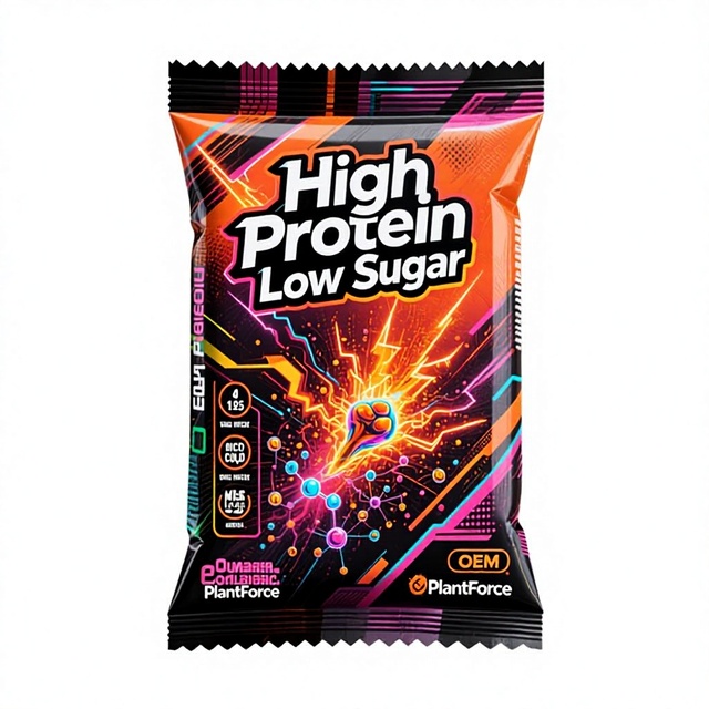 OEM PowerPlant Protein Bar High Protein Sugar Free Certified Organic Creatine BCAA Energy Management Sports Protein Supplement