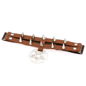Nouvelle mode gothique pentagramme pendentif Double rangée de pointes en cuir Rivet anneau de cuisse <span class=keywords><strong>personnalisé</strong></span> <span class=keywords><strong>jarretière</strong></span> élastique - Product Image 2