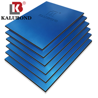Panneau composite en aluminium Kalubond 4 mm bleu brossé anodisé, tailles personnalisables, haute résistance aux intempéries, panneau mural