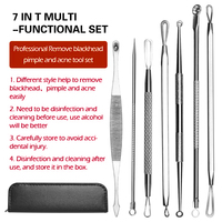Dissolvant de points noirs Pimple Popper Tool Kit Outil d'extraction de points noirs pour le visage Comedone Zit Acné Whitehead Blemish Outils d'extraction