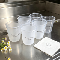 Gobelets en plastique PP transparent rigide sans BPA, personnalisables avec logo, 8oz, 10oz, 20oz, gobelets givrés pour mariage, boisson, jus - Vente en gros