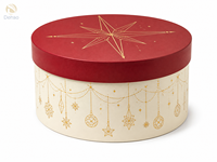 Boîte cadeau cylindrique personnalisée avec logo, impression quadricolore et découpes, directement de l'usine, pour les cadeaux de Noël et de fêtes