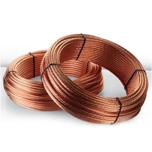 Câble de mise à la terre flexible en <span class=keywords><strong>cuivre</strong></span> <span class=keywords><strong>nu</strong></span> 16mm² 25mm² 35mm² Jaune-Vert Monoconducteur Fil Électrique Norme JIS - Product Image 2