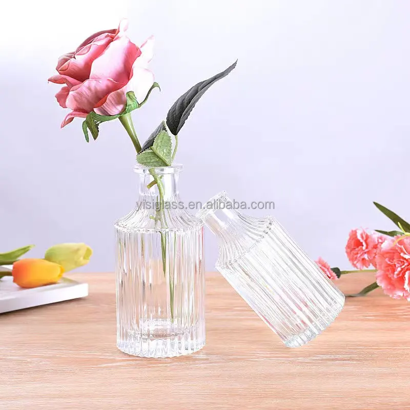 Стеклянная ваза для бутонов, маленькие вазы для цветов, прозрачные вазы для бутонов оптом, милые стеклянные вазы для центральных элементов