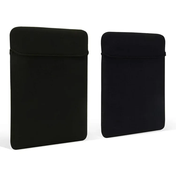 Sac d'ordinateur portable noir épais rabat tablette ordinateur manchon à la mode étanche portable néoprène pochette d'ordinateur portable