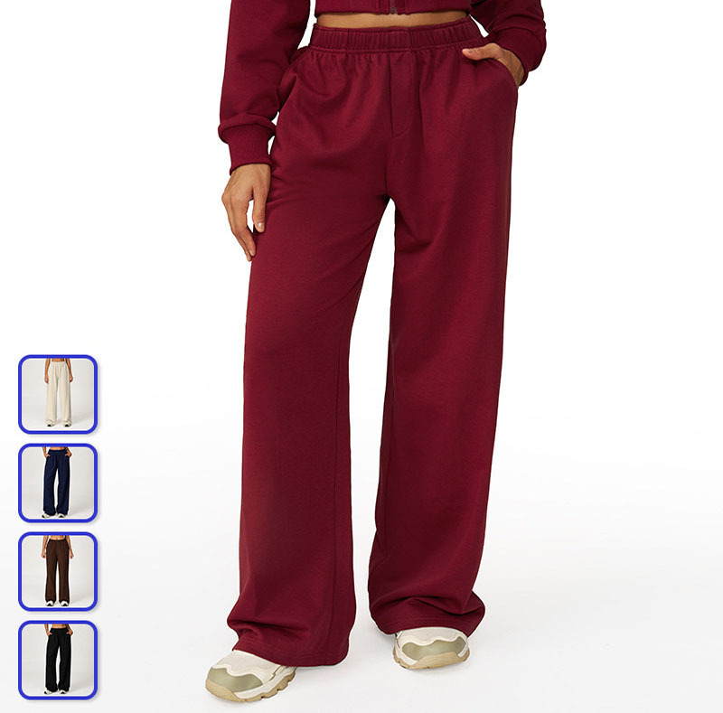 2025 New Custom Women Workout Gym Sweatpants Casual Loose Wide Leg Fitness Outdoor Running Yoga Pants For Women