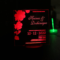 Tarjetas de Menú Acrílicas LED con Base, Tarjetas de Invitación Personalizadas con LED, Tarjetas de Mesa con Números y Nombres, Gran Venta