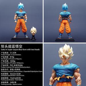 Statue de collection DBZ Goku Super Saiyan Blue avec visages interchangeables, <span class=keywords><strong>tenue</strong></span> détaillée et base de présentation pour collection de fans - Product Image 3