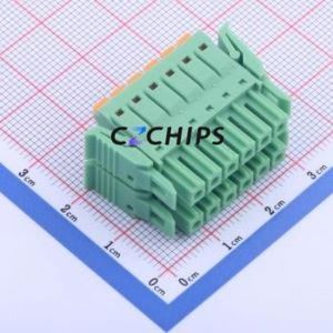 KF2EDGKNHG-3.81-2*6P Plug-in Terminal Block P=3.81mm Connector Plug Snap Fixing 2x6P 3.81mm - Product Image 2