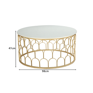 Bàn Trà Thủy Tinh Kiểu Bắc Âu, Bằng Đá Cẩm Thạch, Phòng Khách, Bàn Cà Phê Hiện Đại, Hình Tròn Bằng Vàng - Product Image 5