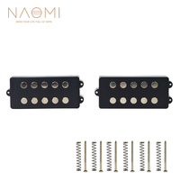 NAOMI 2 pièces/ensemble micros de basse électrique Humbucker pour pont et manche, pour basse 5 cordes, bobine noire silencieuse