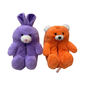 Vente en gros de pingouin en peluche noire d'intérieur pour chaussons Tigre de dessin animé mignon plat avec fonction antidérapante éclairée pour les enfants en automne - Product Image 5
