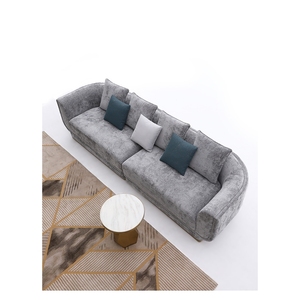 Furnitur kelas atas 3 tempat duduk, <span class=keywords><strong>Sofa</strong></span> Italia beludru kain Modern ruang keluarga Italia mewah