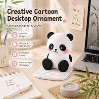 Soporte de Teléfono con Diseño de Panda, Popular para Regalo, Soporte de Escritorio de PVC para Smartphones, Horizontal y Vertical, para Oficina y Hogar