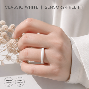 Anillo de Cerámica Blanca Moderna de 3mm, Acabado Brillante de Alto Rendimiento, Resistente al Agua, para Regalo de Boda - Product Image 3