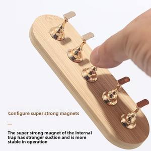 Base de pratique d'art d'ongle en bois minimaliste de style japonais Double support de pointe d'ongle en métal solide pièce d'échecs d'ongle portable - Product Image 3