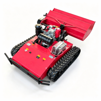 Tondeuse à gazon télécommandée avec moteur diesel 15HP, coupe-herbe multifonctionnel, désherbeur de verger, balayeuse à neige, motoculteur rotatif