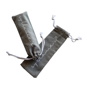 Bolsa de almacenamiento con forro de labios de algodón pequeño gris de tamaños personalizados suaves bolsas de embalaje con cordón de lino para <span class=keywords><strong>clarinete</strong></span> - Product Image 2