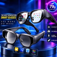 Kacamata Pintar AI AR Nirkabel Kamera 16MP 8+128GB Layar Micro-OLED 1080P Penuh Warna Asisten Suara AI SDK Terbuka untuk Game
