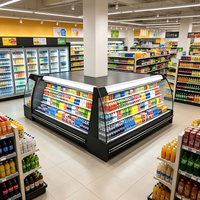 Vitrine réfrigérée à LED lumineuse, refroidissement rapide, pour centre commercial et supermarché