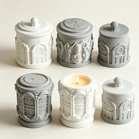 Bougie parfumée de luxe en cire de soja, motif relief européen, en pot, pour décoration intérieure, cadeau de mariage ou d'anniversaire, ou souvenir.