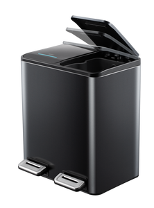 <span class=keywords><strong>Pattumiera</strong></span> da <span class=keywords><strong>Cucina</strong></span> Rettangolare in Acciaio Inox da 16L con Due Scomparti, Pedale e Chiusura Ammortizzata - Product Image 5