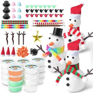 ชุดทำตุ๊กตาหิมะ 20 ชิ้น ชุดงานฝีมือสำหรับเด็ก ชุดงานฝีมือคริสต์มาส ดินปั้นแห้งเร็ว ดินปั้นสร้างสรรค์ ชุดงานฝีมือเสริมพัฒนาการ - Product Image 1