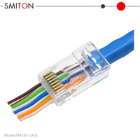 Connecteurs transparents RJ45 Cat5 Cat6 à passage direct