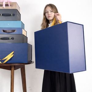 Custom Size Cardboard Packaging Luxury Large Folding Magnetic Collapsible <b>Gift</b> Box for Clothing Storage and Blankets - Product Image 1