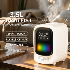 2025 baru 3.5L pelembap meja Bt nirkabel Speaker tujuh warna lampu Ambient aromaterapi semprotan besar pelembap ultrasonik - Product Image 2