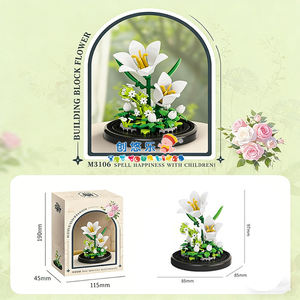 EPT 161ピース リリー互換ビルディングブロックセット 花の組み立てギフトブーケ DIYブロックデコレーション 女の子向けビルディングブロックフラワー - Product Image 3