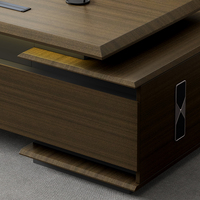 Bureau de direction moderne en bois, design en forme de L, bureau d'ordinateur, mobilier de bureau