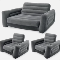 Canapé-lit gonflable 2 en 1 pour le camping en plein air Chaise de sommeil pliante en PVC à surface veloutée