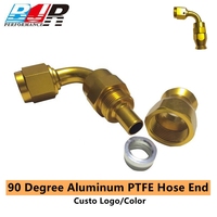 Pièces de performance BJR, raccords de tuyau en aluminium anodisé CNC à 90 degrés AN6 AN8 AN10 AN16 AN20 PTFE, pour carburant, huile, E85, moteur turbo