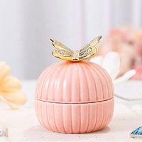 Novel Boho Offre Spéciale boîtes à bijoux en céramique brillante écologiques avec boîte à bibelots en porcelaine à fleurs faite à la main artisanat et cadeau décor moderne