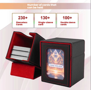 Boîte de rangement pour cartes <span class=keywords><strong>Yu</strong></span>-<span class=keywords><strong>Gi</strong></span>-<span class=keywords><strong>Oh</strong></span> en cuir PU, boîte de rangement pour cartes PTCG, capacité supérieure à 100 cartes, grande capacité, fenêtre ouverte, rectangulaire, verticale, pour cartes de jeu - Product Image 3