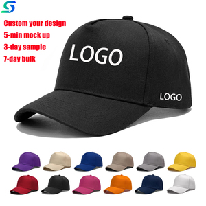Gorra de Béisbol Unisex de Fábrica 100% Algodón, Venta al Por Mayor, Logotipo Personalizado Bordado, Gorra de Béisbol Lisa de 5 Paneles para Hombre y Mujer - Product Image 1