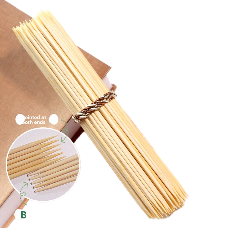 100 Bacchette In Legno Di Pino Per Fai Da Te - Spiedini Per Kebab E Zucchero Filato - 400 X 4 X 4 Mm A Punta