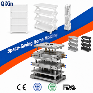 Foldable <strong>Shoe</strong> <strong>Rack</strong> Injection Mold Space-Saving Multi-Tier Footwear Organizer Stand ABS/PP Durable Home Entryway Storage Molding - Product Image 1
