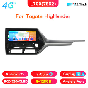 MEKEDE QLEDหน้าจอระบบนําทางรถยนต์สําหรับToyota Highlanderรถเล่น + อัตโนมัติวิดีโอสเตอริโอรถเล่น <span class=keywords><strong>6</strong></span> + 128Gเครื่องเล่นดีวีดี - Product Image 4