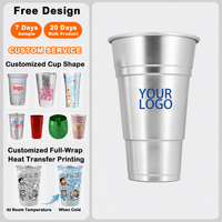 Taza de Cerveza de Aluminio, Vaso Metálico, Vaso Desechable de Aluminio de 32oz, Vaso Reciclable, Tazas Personalizadas con Logotipo y Color para Fiestas, Modernas