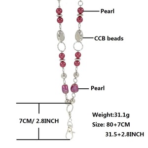 Chaîne de téléphone <span class=keywords><strong>portable</strong></span> <span class=keywords><strong>en</strong></span> verre et perles baroques de couleur nouvelle 2022, style vintage, bouton facile à tirer, badge <span class=keywords><strong>collier</strong></span> - Product Image 3