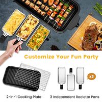 Grill électrique sans fumée avec plaque chauffante et table à fondue, facile à nettoyer, grand format, polyvalent, multifonction, pour intérieur