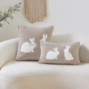 Sang trọng trang trí nhà fabricr abbits thêu phục sinh vuông đệm bao gồm - Product Image 1