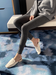 Leggings en velours 100 % laine fine pour <span class=keywords><strong>femme</strong></span>, taille haute, ultra-fins, sans coutures, chauds, respirants, extensibles, avec poches et logo à la taille - Product Image 4